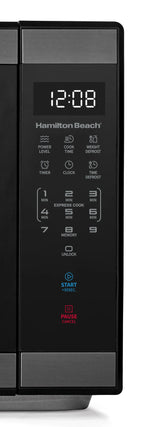 Hamilton Beach 1.1 cu ft Countertop Microwave Oven, Black and Stainless Steel