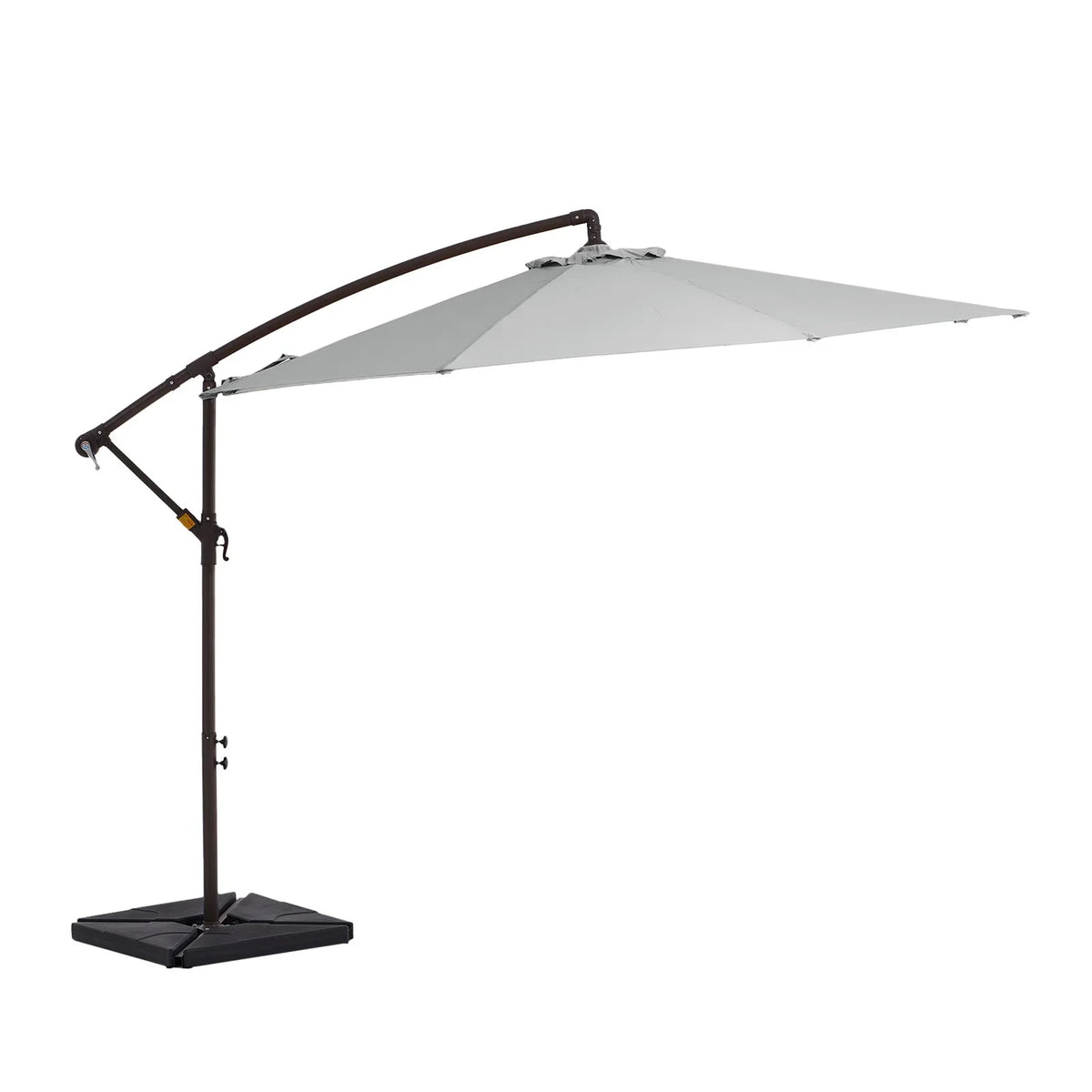 JUSTLET 10ft Heavy Duty Patio Hanging Offset Cantilever Patio Umbrella W/ 4-Piece Base Included Included, Beige