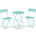 Best Choice Products 3-Piece Small Bistro Set, Folding Patio Furniture Set of 2 Chairs and Table - Black