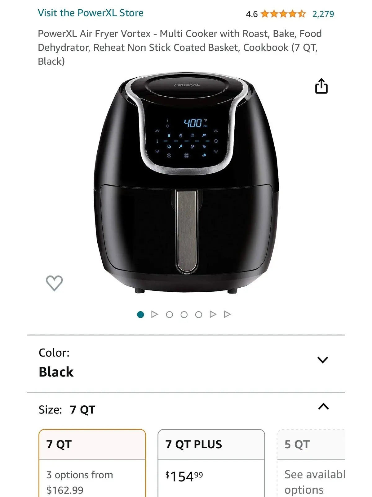 Air Fryer Multi-Cooker, Roast/Bake/Dehydrate/Reheat, Non-Stick Basket, Includes Cookbook