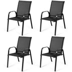 Costway Set of 4 Patio Chairs with Armrests for Garden and Deck - View Details