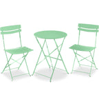 Best Choice Products 3-Piece Small Bistro Set, Folding Patio Furniture Set of 2 Chairs and Table - Black