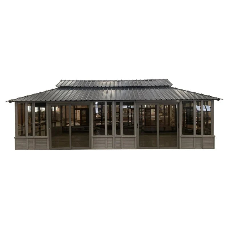 28 Ft. W x 15.5 FT. D Solid Wood Patio Gazebo