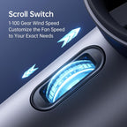 Portable Handheld Fan,Speed(1-100) Adjustable Turbo Mini Fan,5000mAh Battery Rechargeable Personal Fan with Metal Body,Digital Display,Gifts for Women Men Travel/Camping/Outdoor-Grey