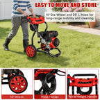 Pressure Washer Gas Powered, 3500PSI High Pressure Power Washer W/7.0HP Aluminum Pump, 210CC Powerful Engine, Maximum Spray 32.8FT, 4 Nozzles
