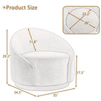 360 Swivel Accent Chair for Living Room, Boucle Barrel Armchair Single Sofa Chair Reading Chair, Sage Green