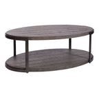 Contemporary Gauntlet Gray Oval Coffee Table