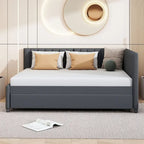 Merax Upholstered Full-Size Daybed with Trundle Feature