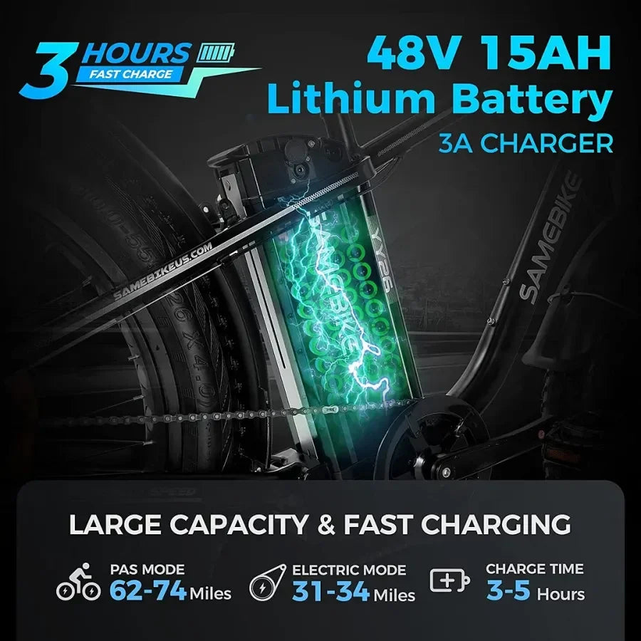 Outdoor electric bike with 48V / 15Ah lithium battery