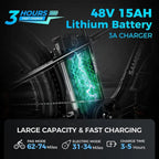 Outdoor electric bike with 48V / 15Ah lithium battery