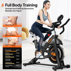 Pooboo Stationary Exercise Bike Indoor Cycling Bike Cycle Bicycle Adjustable Resistance for Home Office Cardio Workout Machine Max Weight 350 lb