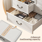 Enhomee Wood Dressers for Bedroom with 9 Drawers White Dresser Chest of Drawers for Living Room