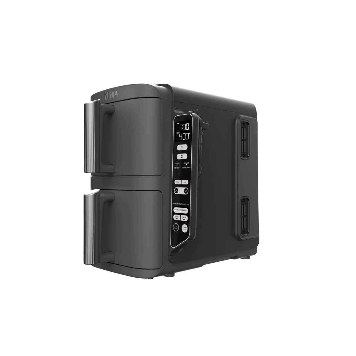 Ninja Doublestack XL 2 - Basket Air Fryer, Doublestack Technology Cooks 4 Foods at Once, Space Saving Design, 10 QT, 4 - in - 1, Smart Finish & Match Cook, SL400