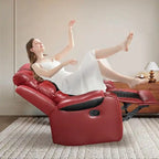 Spacious Faux Leather American-Style Recliner Chair for Living Room