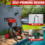 Pressure Washer Gas Powered, 3500PSI High Pressure Power Washer W/7.0HP Aluminum Pump, 210CC Powerful Engine, Maximum Spray 32.8FT, 4 Nozzles
