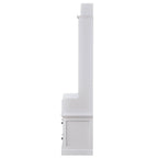 Hall Tree with Upholstered Bench and Coat Rack, Entryway Bench with 3 Hooks, 3 Open Shelves, 2 Drawers & Storage Cabinets, Mudroom Bench with Storage and Hooks for Foyer, Entry Way, Hallway (Beige)