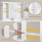 Over the Toilet Storage Cabinet with 3 Doors, Farmhouse Space Saver for Bathroom Organizer with Paper Holder, 10 Shelves and Hooks, 7 - Tier Over Washing Machine Cabinet for Laundry, Bathroom, Natural