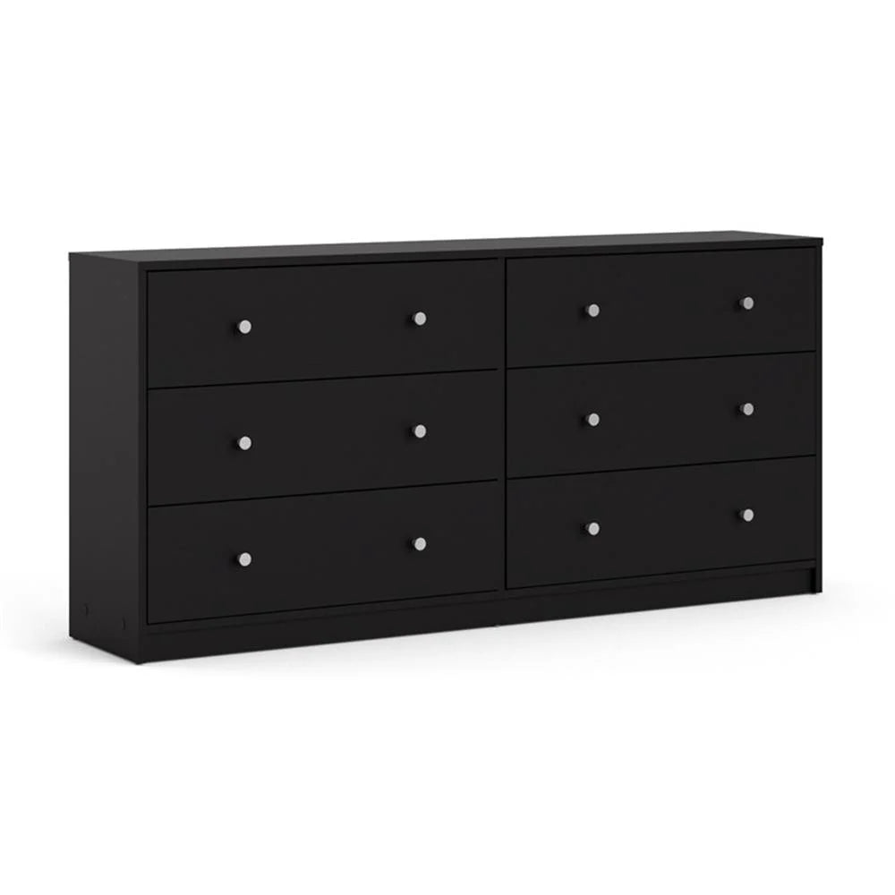 Pemberly Row 3PC Engineered Wood Dresser and Nightstands Bedroom Set in Black