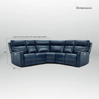 104" 3-Color Genuine Leather Power Reclining Sectional Sofa with Zero Gravity Feature, USB & USB-C Ports, and 2 Stationary Armless Chairs