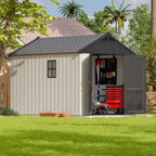 Patiowell 6x4 FT Plastic Outdoor Storage Shed with Floor, Resin Outdoor Storage Shed