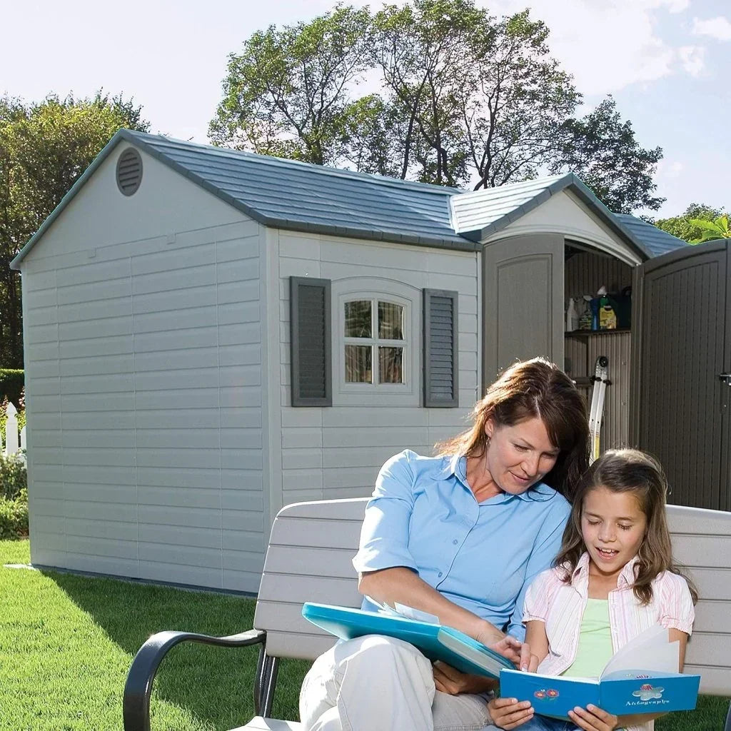 6446 Outdoor Storage Shed, 8 x 15 Foot, Desert Sand