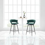 Pair of Swivel Bar Stools with Comfortable Linen Cushions - Counter Height Seating for Kitchen Islands, Dining Areas, or Pubs