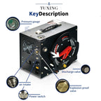 TUDIVING PCP Air Compressor, Built in Converter, 4500psi/300bar Pcp Compressor Auto stop