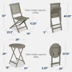 Best Choice Products 3-Piece Acacia Wood Bistro Set, Folding Patio Furniture w/ 2 Chairs, Table - Natural