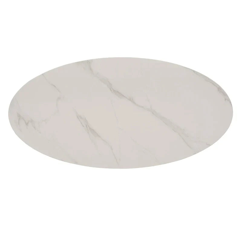 iNSPIRE Q Modern Jurmala Glossy Sintered Stone Tables with Grey Metal Base