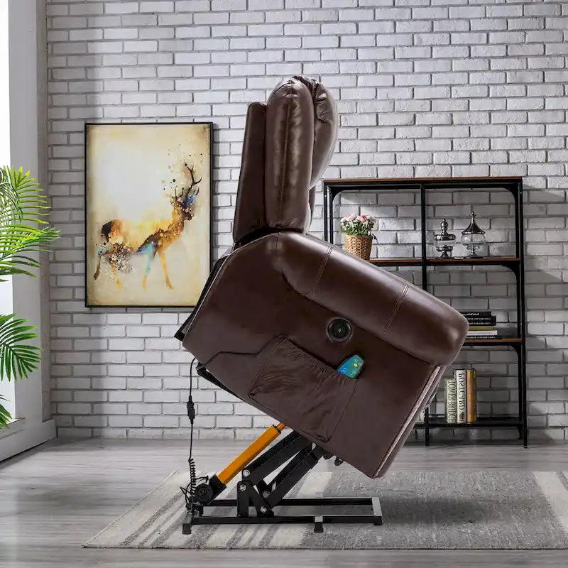 Comfortable Power Lift Recliner Chair with Breathable Fabric, Massage, Heat, and USB Charging Port