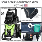 FOTING Electric Pressure Washer, 4500 PSI 3.2 GPM Power Washer with 4 Quick Connect Nozzles, High Pressure Cleaning Machine with Foam Cannon for Cars/Fences/Driveways/Patios/Home Cleaning