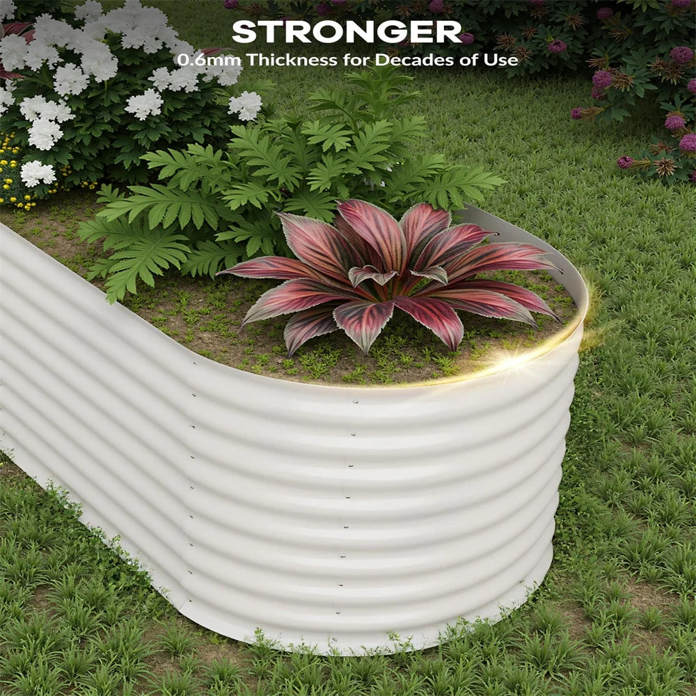 2 - Pack Galvanized Steel Raised Garden Beds Kit - Outdoor Metal Planter Boxes for Vegetables, Flowers & Herbs.tool - Free Assembly, Rust - Resistant Green Coated Design