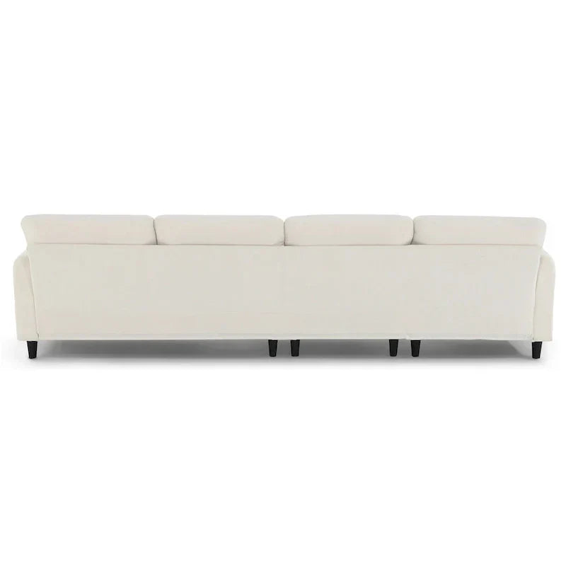 110-Inch L-Shaped 5-Seater Sectional Sofa with Removable Ottoman, Cloud Chenille Fabric, and 5 Cushions