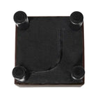 Square Footrest Stool with Upholstered Seat and Wooden Legs