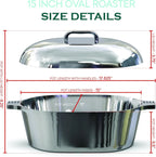 Cast Aluminum Dutch Oven - 8 Quart - Oval Dutch Oven Pot with Lid for Families and Parties - Lightweight Cajun Cookware with Ideal Heat Distribution - Oval Roaster Pan with Lid (13 Inch)