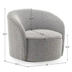 Set of 2 KINWELL 34-Inch Wide Upholstered Swivel Barrel Chairs