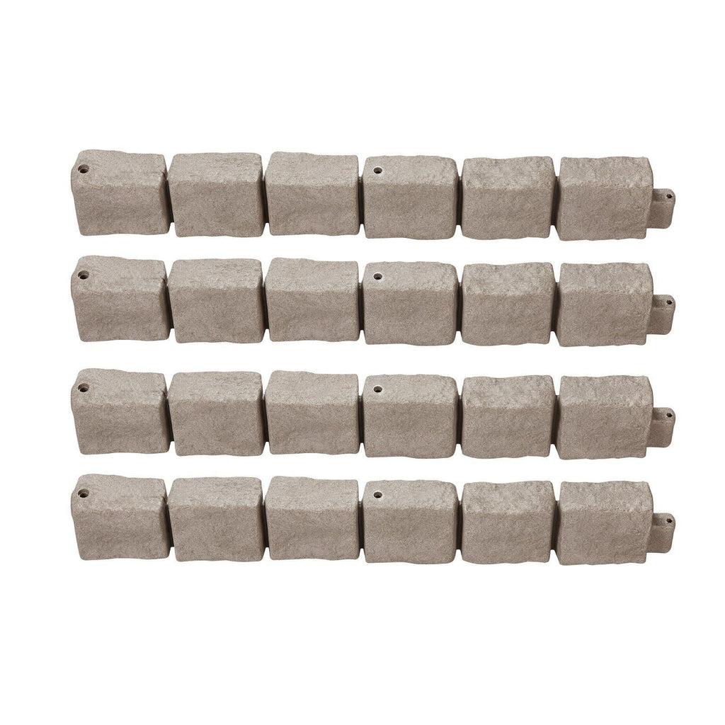 Fake Stone Landscape Edging 46.8x3.9 in Lawn Edging Border Fade - Resistant No Dig