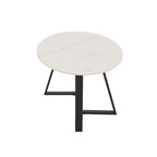 iNSPIRE Q Modern Jurmala Glossy Sintered Stone Tables with Grey Metal Base