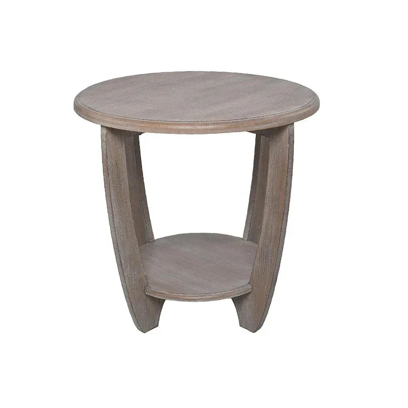 COZAYH Set of 2 Rustic Farmhouse End Tables with Storage Shelf - Vintage Grey French Country Accent Side Tables
