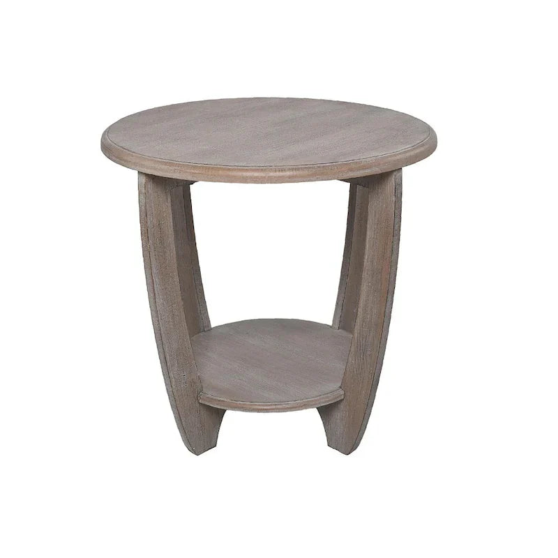 COZAYH Set of 2 Rustic Farmhouse End Tables with Storage Shelf - Vintage Grey French Country Accent Side Tables