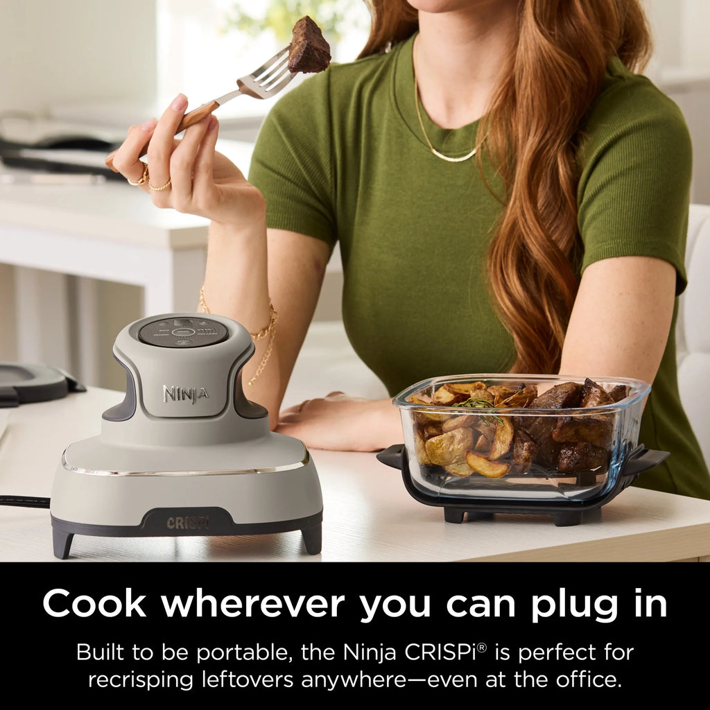 Ninja Crispi 4 - in - 1 Portable Glass Air Fryer Cooking System, 4 - Qt & 6 - Cup Containers, Cyberspace