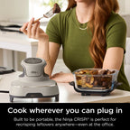 Ninja Crispi 4 - in - 1 Portable Glass Air Fryer Cooking System, 4 - Qt & 6 - Cup Containers, Cyberspace