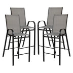 Set of 4 Outdoor Barstools with Flexible Comfort Material - Patio Seating