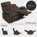 MCombo Power Loveseat Recliner, Electric Reclining Loveseat Sofa with Heat and Vibration, Cupholders, USB Charge Ports RS6314