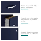 Space Solutions 18" Deep 3 Drawer Smart Letter Width Vertical File Cabinet, Navy