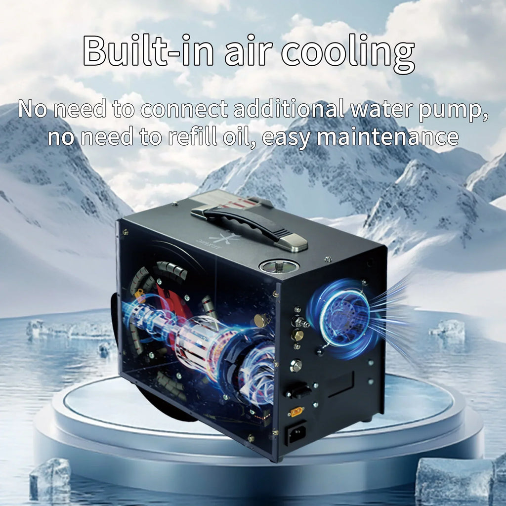 TUDIVING PCP Air Compressor, Built in Converter, 4500psi/300bar Pcp Compressor Auto stop