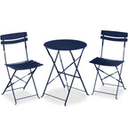 Best Choice Products 3-Piece Small Bistro Set, Folding Patio Furniture Set of 2 Chairs and Table - Black