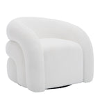 360 Swivel Accent Chair for Living Room, Boucle Barrel Armchair Single Sofa Chair Reading Chair, Sage Green