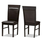 Modern Dark Brown Faux Leather Dining Chair Set by Baxton Studio