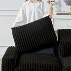 126W Large L-Shaped Corduroy Sofa with USB Charging Port